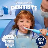 Two Oral-B iO Kids Disney Stitch replacement brush heads designed for children's electric toothbrushes, featuring Stitch character design.