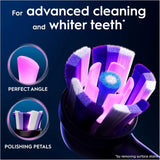 Set of four Oral-B iO Radiant White black replacement brush heads for electric toothbrushes, designed for effective cleaning.