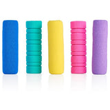Set of five Ormond Card Pencil Grippers with assorted colors for improved grip and writing comfort.