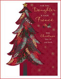 Daughter and Fiancé Christmas Pop Up Greeting Card with Festive Design and Loving Wishes