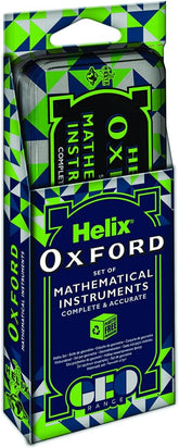 Green Helix Oxford Geo Maths Set with rulers, compasses, and geometry tools for precise math and geometry work.