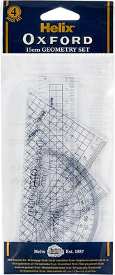 Oxford 15cm drafting set with math tools including rulers, compasses, and pens for precise technical drawing and drafting.