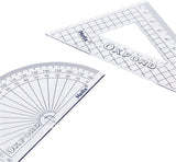 Oxford 15cm drafting set with math tools, including rulers, compasses, and accessories for precise technical drawing.