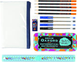 Oxford Geo Bulk Pack orange maths sets with geometric tools, including rulers, compasses, and protractors, for classroom use.