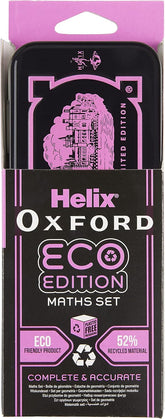 Pink Oxford Oxf Eco Maths Set for students, includes pencils, eraser, and ruler, designed for classroom and online learning.