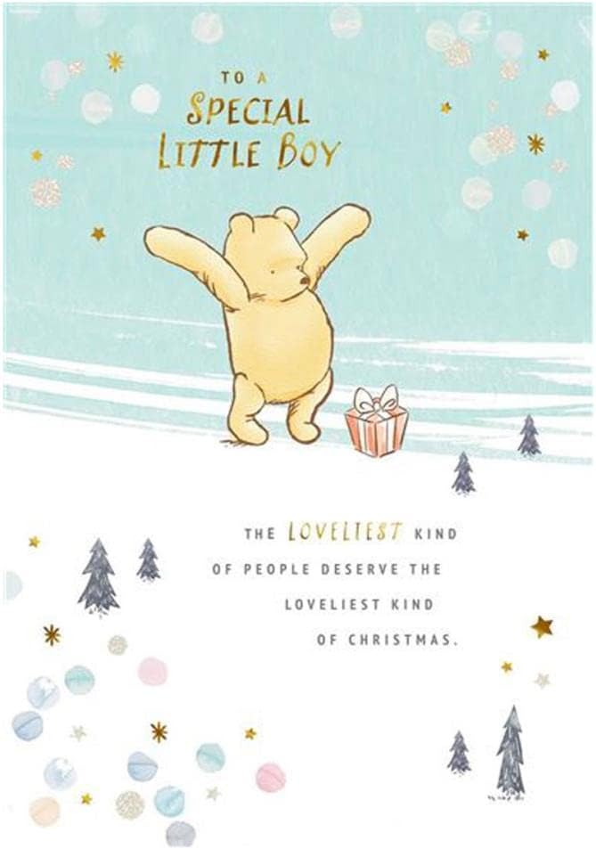 Special Little Boy Christmas Greeting Card with Cute Festive Design and Loving Wishes