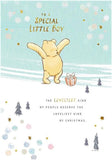 Special Little Boy Christmas Greeting Card with Cute Festive Design and Loving Wishes