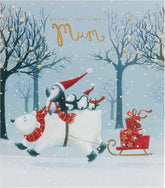 Penguin and Polar Bear-Mum Christmas Card