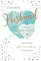 Paper Rose birthday greeting card with love message for husband, featuring a beautiful paper rose and heartfelt verse.