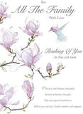 Paper Rose sympathy greeting card featuring hummingbird and magnolia illustrations, conveying love and support for difficult times.