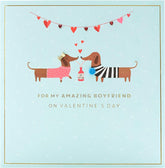 Boyfriend Valentines Day Card With Envelope - Sausage Dog Couple Design
