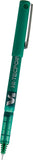 Green Pilot V5 Liquid Ink Rollerball pen with 0.5 mm tip, shown from a side view highlighting the pen's sleek design