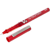 Red Pilot V5 Liquid Ink Rollerball pen with 0.5 mm tip, shown in a single pen image.