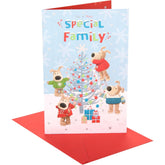 Boofles Around Xmas Tree Special Family Christmas Card – Cute Festive Design