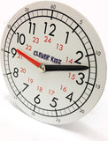 Premier Clever Kidz 15cm magnetic clock with colorful numbers and hands, designed for educational learning and time-telling practice.