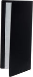 Black Q-Connect polypropylene business card holder for 160 cards, designed for organizing and protecting name cards.