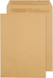Q-Connect C4 90gsm manilla envelope with self-seal flap, pack of 250, ideal for mailing documents and paperwork.