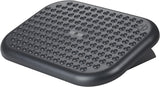 Black Q-Connect economy footrest with tilt action platform, 448 x 325mm, designed for ergonomic support and comfort.