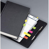 Q-Connect assorted 0.5-inch page markers in five colors for highlighting and organization on documents and pages.