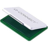 Green Q-Connect large stamp pad with inked surface ready for stamping applications.