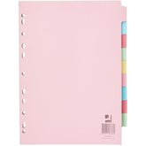 Q-Connect KF26082 A4 multi-punched subject divider with colored tabs for organizing documents in a file or folder.