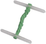 Q-Connect 127mm green plastic-ended treasury tags, set of 100 for organizing documents and files efficiently.