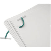 Green plastic-ended Q-Connect Treasury Tags, 152mm length, shown with 100 tags for organizing documents or files.