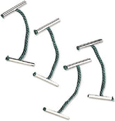 Green metal Q-Connect 51mm treasury tags, 100 pack, shown on a plain background. Durable metal office supply for organizing documents.