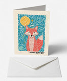 Scanimate | Birthday Card | Sly Fox & Balloon Design | Interactive QR Song | With Envelope | Happy Birthday Greeting Card | Her/Him