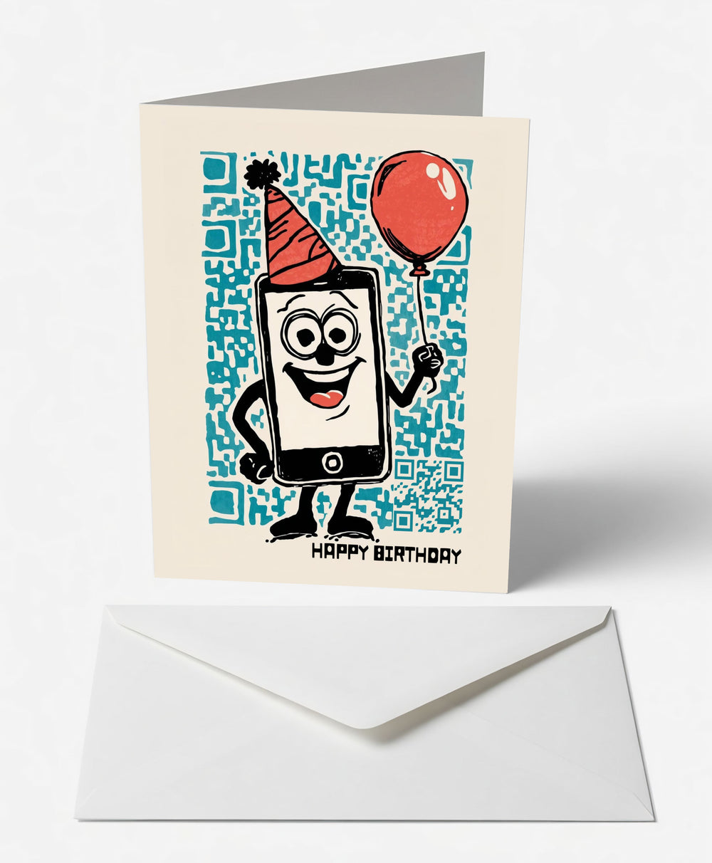 Scanimate | Birthday Card | Party Smartphone Design | Interactive QR Song | With Envelope | Happy Birthday Greeting Card | Her/Him