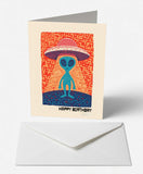 Scanimate | Birthday Card | UFO Alien Design | Interactive QR Song | With Envelope | Happy Birthday Greeting Card | Her/Him