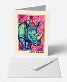 Scanimate | Birthday Card | Party Rhino Design | Interactive QR Song | With Envelope | Happy Birthday Greeting Card | Her/Him