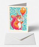 Scanimate | Birthday Card | Nutty Squirrel & Balloon Design | Interactive QR Song | With Envelope | Happy Birthday Greeting Card | Her/Him
