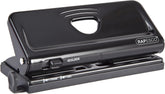 Rapesco 6-hole adjustable diary punch in black for binding or organizing documents with precision.