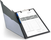 Black Rapesco standard clipboard with PVC cover for A4 and Foolscap paper, durable and lightweight for office or school use.