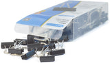 Black Rapesco 19mm foldback clips for filing and fastening, shown in a pack of 80. Durable metal construction.