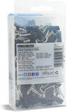 Black Rapesco 19mm coloured foldback clips for filing and fastening, shown in a pack of 80.