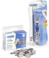 Rapesco Supaclip 60 kit dispenser with 100 stainless steel refill clips for filing and fastening tasks.