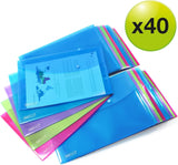 Rapesco 1678 Popper Wallets for filing and storage, showing clear plastic wallets with metal snap closures.