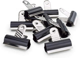 Black Rapesco letter clips, 70mm size, pack of 10, for filing and storage, designed to securely hold papers and documents.