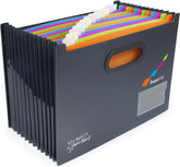 Rapesco Supafile A4 13-part landscape expanding file with antibacterial cover for desktop filing and storage.