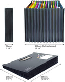 Rapesco Supafile A4 13-part landscape expanding file with antibacterial germ protection for document storage and organization.