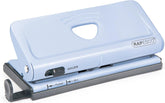 Rapesco adjustable 6-hole diary punch in powder blue for hole punching documents and notebooks.