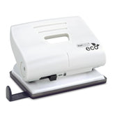 Rapesco Eco Medium 2-hole punch in soft white, designed to punch 22 sheets of paper for efficient document binding.