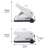 Rapesco Eco Medium 2-hole punch in soft white, designed to punch up to 22 sheets of paper for office or school use.