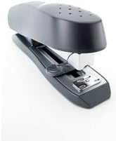 Black Rapesco Eco Spinna 717 front-loading stapler holds 50 sheets, compact design, ideal for office or home use.