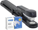 Rapesco Marlin long arm stapler with black antibacterial finish and 26/6 staples for heavy-duty stapling tasks.