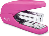 Rapesco X5 less effort stapler in hot pink, holds 25 sheets of paper, compact office stapler, durable and easy to use.