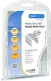 Rapesco 923 Heavy-Duty Galvanised Staples Multi-Pack, 3200 staples for heavy-duty stapling tasks, shown in the image.