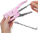 Rapesco Porpoise Classic Stapling Pliers in chrome and candy pink, 24/6 and 26/6 staple sizes, with ergonomic design.